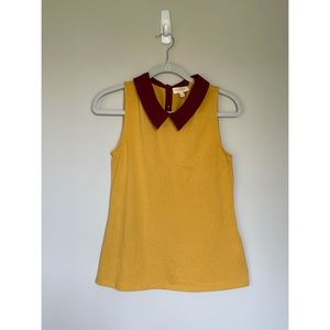 COPY - Marigold Sleeveless Top with Burgundy Coll…